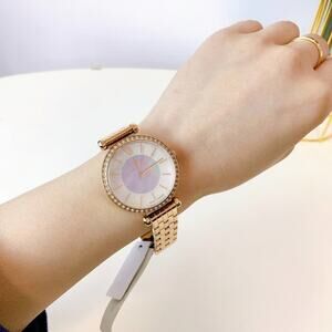 NWT Fossil BQ3820 Tillie Solar-Powered Rose Gold-Tone Stainless Steel Watch